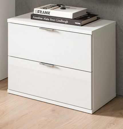 Garderobe Sitzbank SystemX in wei Hochglanz Schuhschrank 52 x 42 cm