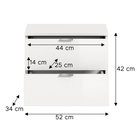 Garderobe Sitzbank SystemX in wei Hochglanz Schuhschrank 52 x 42 cm