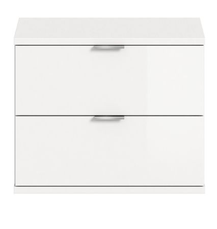 Garderobe Sitzbank SystemX in wei Hochglanz Schuhschrank 52 x 42 cm