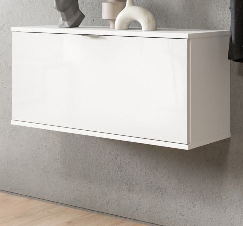 Schuhschrank SystemX in wei Hochglanz Flur Diele Kommode 91 cm