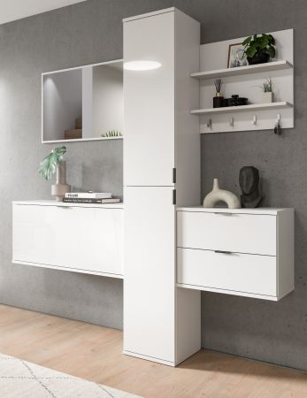 Garderobe Set 5-teilig SystemX in wei Hochglanz Garderobenkombination 174 cm