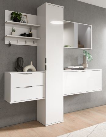 Garderobe Set 5-teilig SystemX in wei Hochglanz Garderobenkombination 174 cm