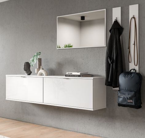 Garderobe Set 5-teilig SystemX in wei Hochglanz Garderobenkombination 238 cm