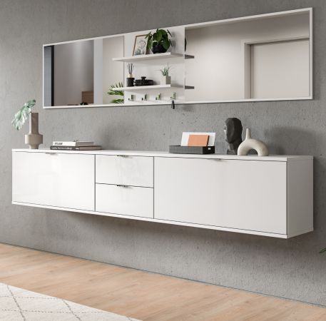 Garderobe Set 6-teilig SystemX in wei Hochglanz Garderobenkombination 236 cm
