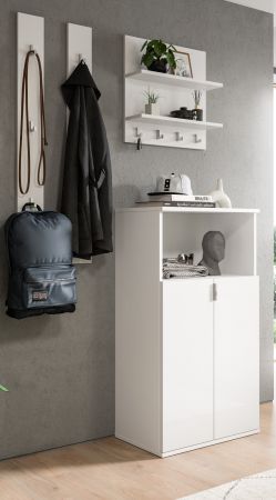 Garderobe Set 4-teilig SystemX in wei Hochglanz Garderobenkombination 117 cm