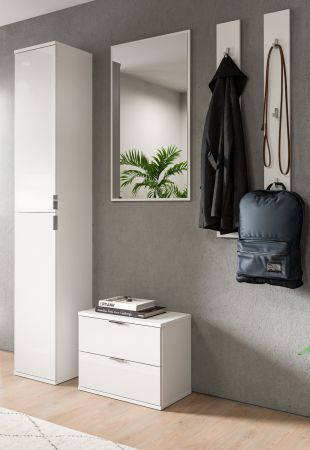 Garderobe Set 5-teilig SystemX in wei Hochglanz Garderobenkombination 153 cm