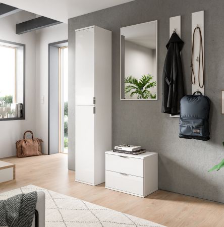 Garderobe Set 5-teilig SystemX in wei Hochglanz Garderobenkombination 153 cm