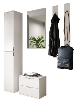 Garderobe Set 5-teilig SystemX in wei Hochglanz Garderobenkombination 153 cm