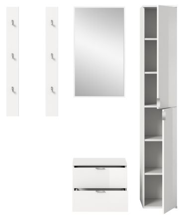 Garderobe Set 5-teilig SystemX in wei Hochglanz Garderobenkombination 153 cm