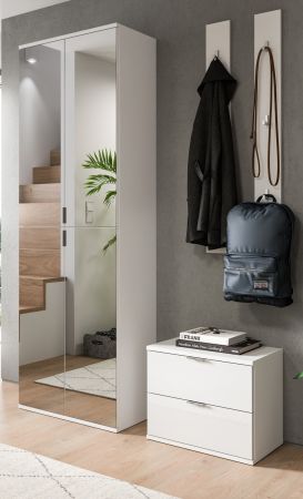Garderobe Set 4-teilig SystemX in wei Hochglanz Garderobenkombination 128 cm