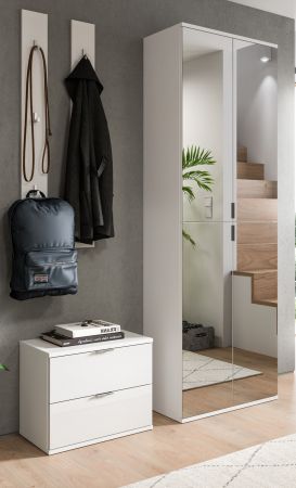 Garderobe Set 4-teilig SystemX in wei Hochglanz Garderobenkombination 128 cm