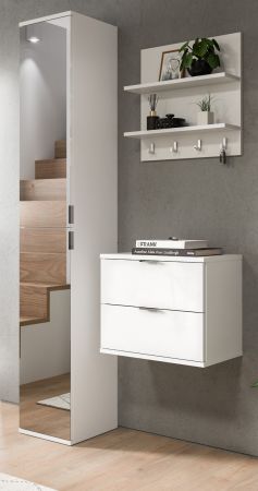 Garderobe Set 3-teilig SystemX in wei Hochglanz Garderobenkombination 97 x 193 cm