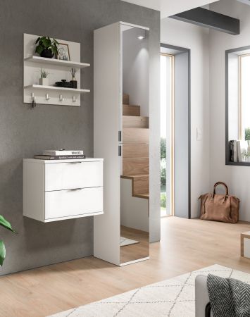 Garderobe Set 3-teilig SystemX in wei Hochglanz Garderobenkombination 97 x 193 cm