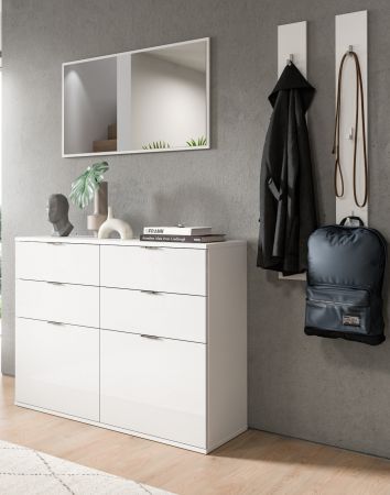 Garderobe Set 4-teilig SystemX in wei Hochglanz Garderobenkombination 166 cm