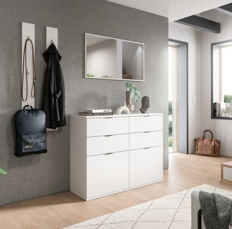 Garderobe Set 4-teilig SystemX in wei Hochglanz Garderobenkombination 166 cm
