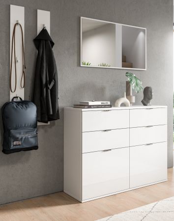 Garderobe Set 4-teilig SystemX in wei Hochglanz Garderobenkombination 166 cm
