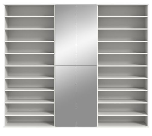 Garderobenschrank mit Spiegeltr SystemX in wei Schuhschrank 221 x 193 cm