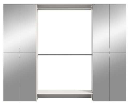 Garderobenschrank mit Spiegeltr SystemX in wei Schuhschrank 232 x 193 cm