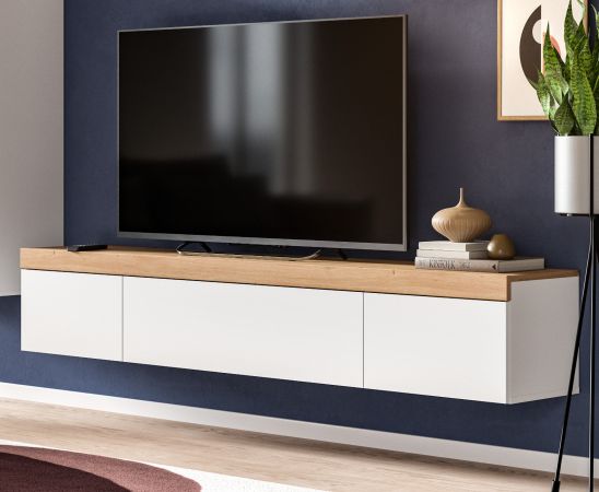 TV-Lowboard Siena in wei und Artisan Eiche TV Unterteil hngend / stehend 180 cm