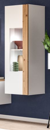 Vitrine Siena in wei und Artisan Eiche Vitrinenschrank hngend / stehend 30 x 110 cm