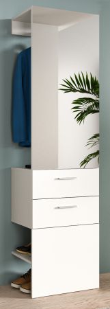 Garderobe Carry in wei Kompaktgarderobe mit Spiegel 52 x 190 cm