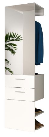 Garderobe Carry in wei Kompaktgarderobe mit Spiegel 52 x 190 cm