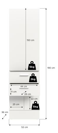 Garderobe Carry in wei Kompaktgarderobe 52 x 190 cm
