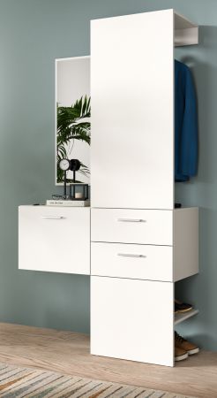 Garderobe Set 3-teilig Carry in wei Garderobenkombination mit Spiegel 104 x 190 cm