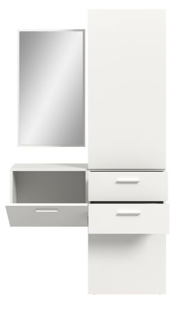Garderobe Set 3-teilig Carry in wei Garderobenkombination mit Spiegel 104 x 190 cm