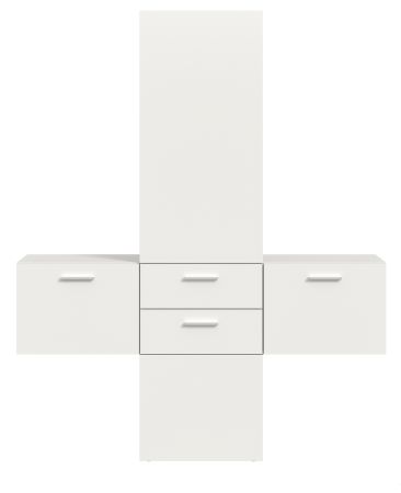 Garderobe Set 3-teilig Carry in wei Garderobenkombination 156 x 190 cm
