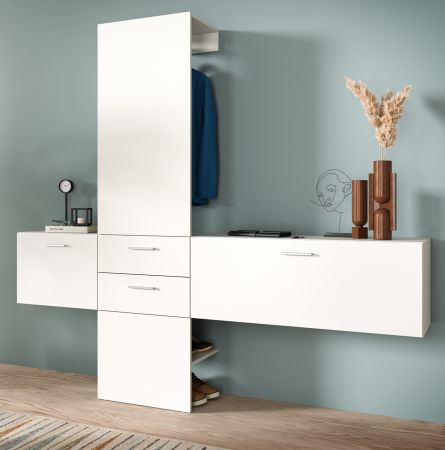Garderobe Set 3-teilig Carry in wei Garderobenkombination 208 x 190 cm
