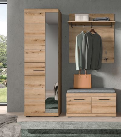 Garderobenschrank Shawn in Evoke Eiche Garderobe oder groer Schuhschrank mit Spiegel 62 x 197 cm