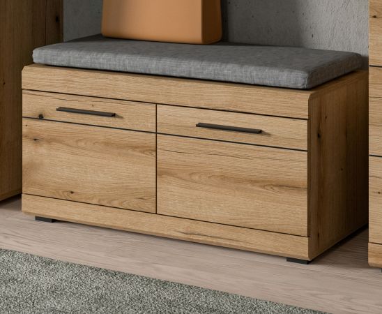Garderobe Sitzbank Shawn in Evoke Eiche Garderobenbank 90 x 44 cm