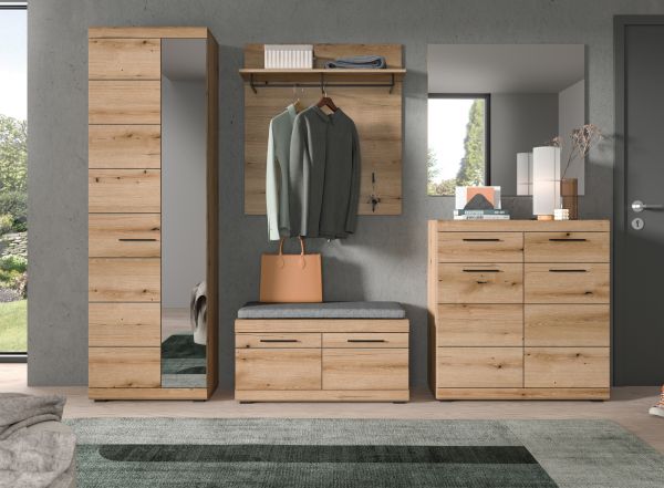 Garderobe Set 5-teilig Shawn in Evoke Eiche Garderobenkombination 272 x 197 cm