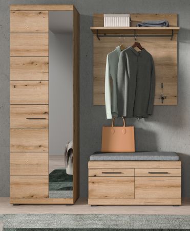 Garderobe Set 3-teilig Shawn in Evoke Eiche Garderobenkombination 167 x 197 cm