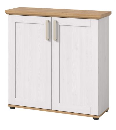 Kommode Mirano in wei Lrche und Eiche Artisan Landhaus Highboard 84 x 88 cm