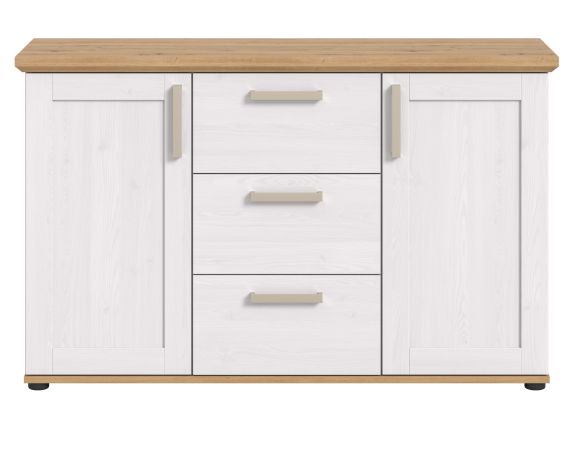 Sideboard Mirano in wei Lrche und Eiche Artisan Landhaus Kommode 129 cm