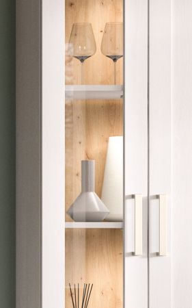 Wohnwand Mirano in wei Lrche und Eiche Artisan Landhaus Wohnkombination 3-teilig 240 cm