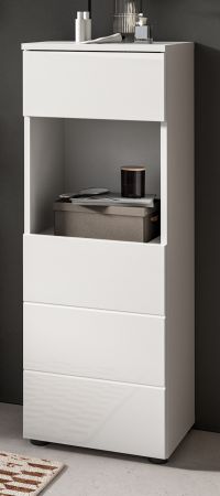 Badezimmer Kommode Larik in wei Hochglanz Badschrank 38 x 106 cm