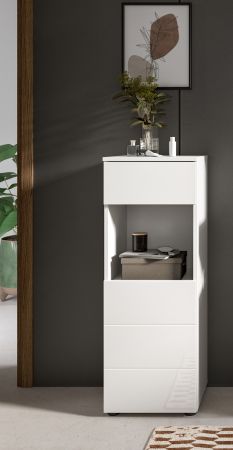 Badezimmer Kommode Larik in wei Hochglanz Badschrank 38 x 106 cm