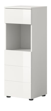 Badezimmer Kommode Larik in wei Hochglanz Badschrank 38 x 106 cm