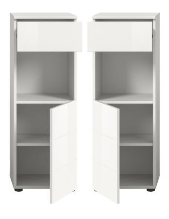 Badezimmer Kommode Larik in wei Hochglanz Badschrank 38 x 106 cm