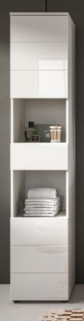 Badezimmer Hochschrank Larik in wei Hochglanz Badschrank 38 x 190 cm