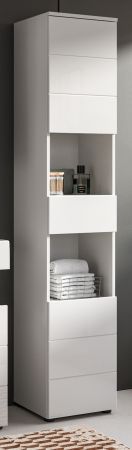 Badezimmer Hochschrank Larik in wei Hochglanz Badschrank 38 x 190 cm
