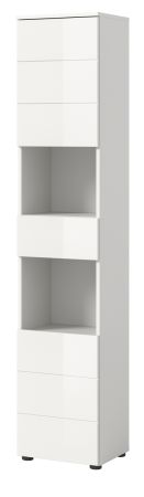 Badezimmer Hochschrank Larik in wei Hochglanz Badschrank 38 x 190 cm