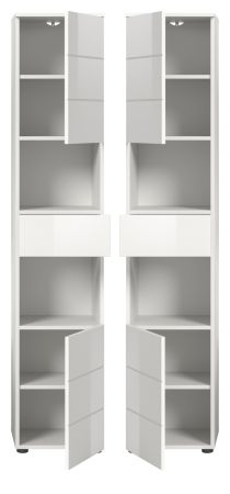 Badezimmer Hochschrank Larik in wei Hochglanz Badschrank 38 x 190 cm