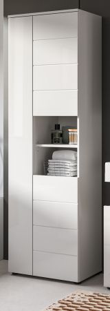 Badezimmer Hochschrank Larik in wei Hochglanz Badschrank 60 x 190 cm