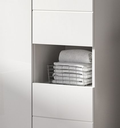 Badmbel Set 4-teilig Larik in wei Hochglanz Badkombination 188 x 190 cm