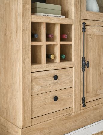 Vitrine Dorset in Eiche Gold Landhaus Vitrinenschrank 105 x 214 cm, Soft-Close