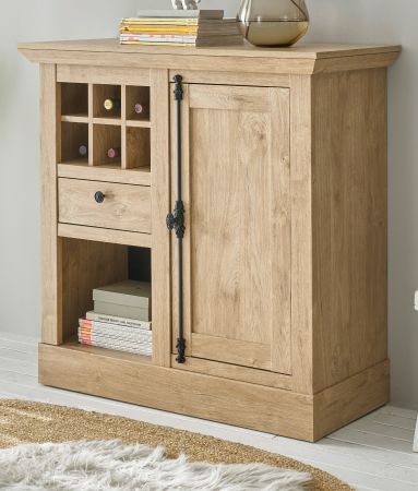 Kommode Dorset in Eiche Gold Landhaus Highboard 105 x 103 cm, Soft-Close